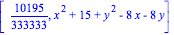 [10195/333333, x^2+15+y^2-8*x-8*y]